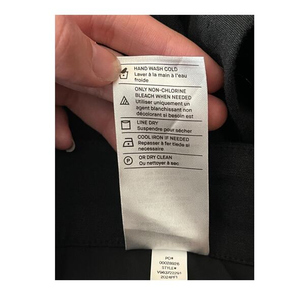 Vince Pants Straight Leg Linen Blend Pull-On black Large L - Picture 7 of 7